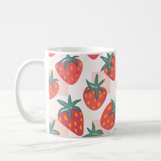 Mug Joli motif pastel à la fraise – Gingham doux