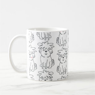 Mug Joli motif sans couture à main avec mignon doodé f