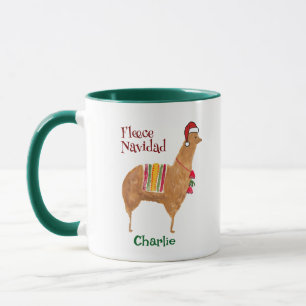 Mug Joli Noël Alpaca Fête Personalisée Animale
