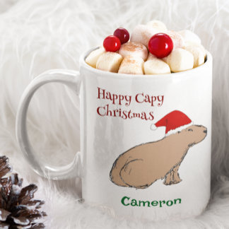 Mug Joli Noël Capybara Animal Santa Hat