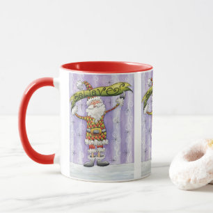 Mug Joli Noël de dessin animé, je crois au Père Noël