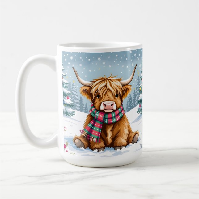 Mug Joli Noël de vache Whimsical Highland (Gauche)