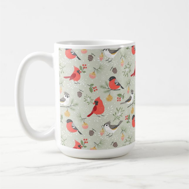 Mug Joli Noël Oiseau Motif Design de vacances (Gauche)