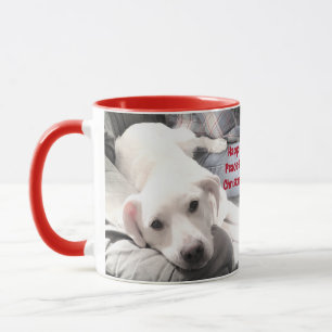 Mug Joli Noël Pacifique Blanc Chien Chien Chien Rouge