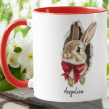 Joli Noël Peeking Rabbit personnalisé