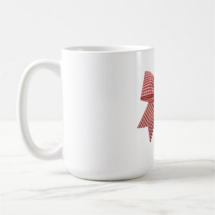 Mug Joli nœud en ruban à carreaux gingham rouge et bla