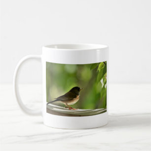 Mug Joli oiseau en feuille vert photo