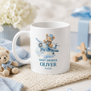 Mug Joli Ours Avion Bleu Temps Passe Premier 1er Anniv