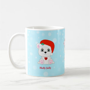 Mug Joli ours polaire de Noël de dessin animé sur fond