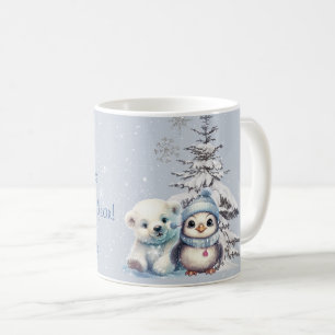 Mug Joli ours polaire et manchot Noël Pôle Nord