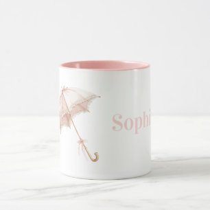 Mug Joli Parapluie Rose Fruité Féminin et Volant