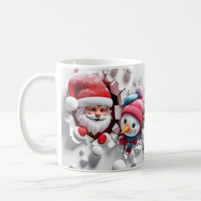 Mug Joli Père Noël 3D et Snowman Design pour 2023 (Gauche)