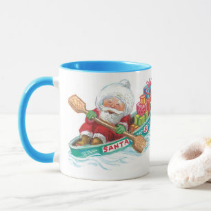 Mug Joli Père Noël de dessin animé mignon dans un bate