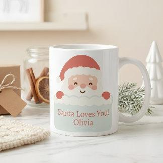Mug Joli Père Noël Vous Aime Nom Personnalisé Noël
