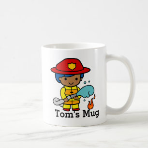 Mug Joli pompier éteint le feu