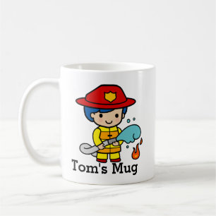 Mug Joli pompier éteint le feu