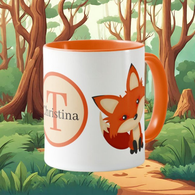 Mug joli renard ajouter monogramme (Créateur téléchargé)