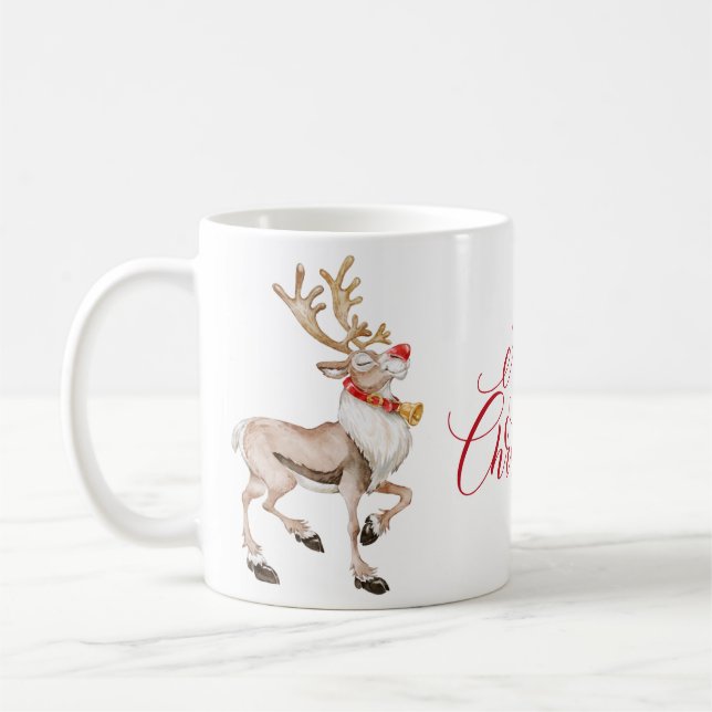 Mug Joli Rendeer Cartoon Joyeux Noël (Gauche)