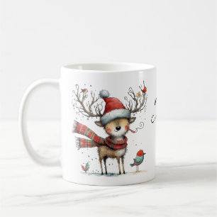 Mug Joli renne blanc Joyeux Noël