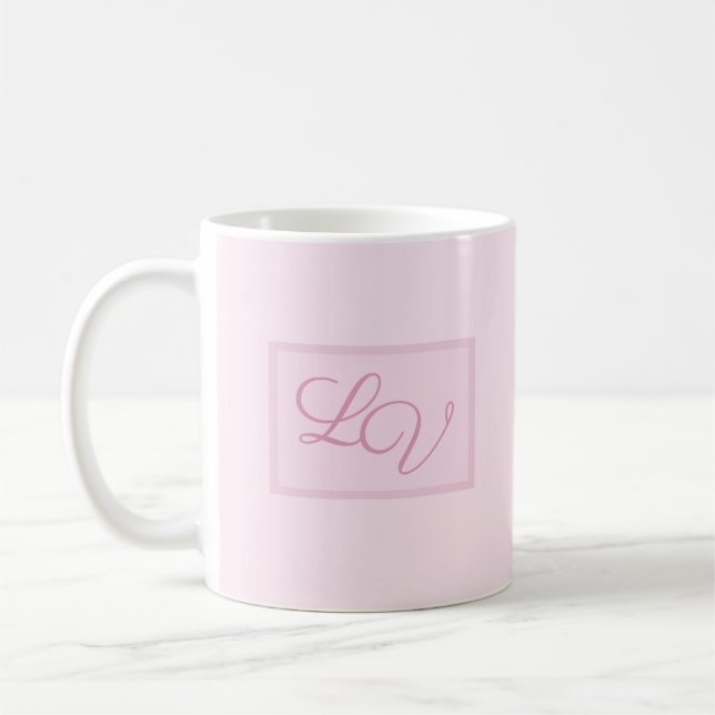 Mug Joli rose et blanc doux (Gauche)