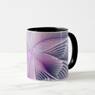 Mug Joli rose Fleur Moderne Abstrait Fractal Art