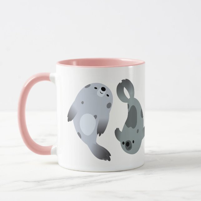 Mug Joli Seals de harpe de dessin animé (Gauche)