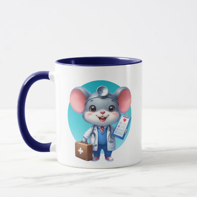 Mug Joli souris Docteur ajouter monogramme (Gauche)