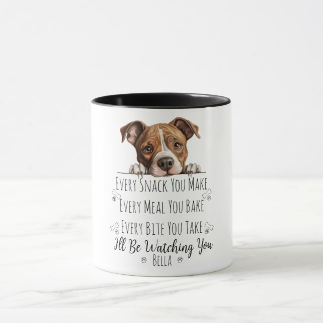 Mug Joli Staffordshire Chien Drôle Personnalisé (Centre)