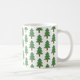 Mug Joli Vert Brown arbres de Noël Motif de vacances