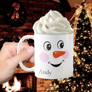 Mug Joli visage d'enfant Snowman sur mesure souriant
