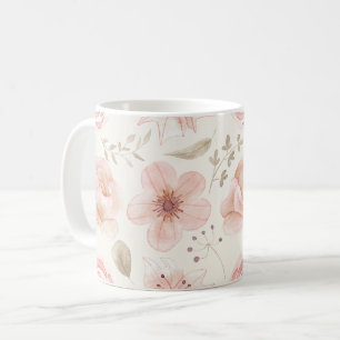Mug Jolie aquarelle Fleurs Motif rose Jardin
