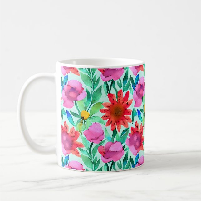 Mug Jolie aquarelle florale (Gauche)