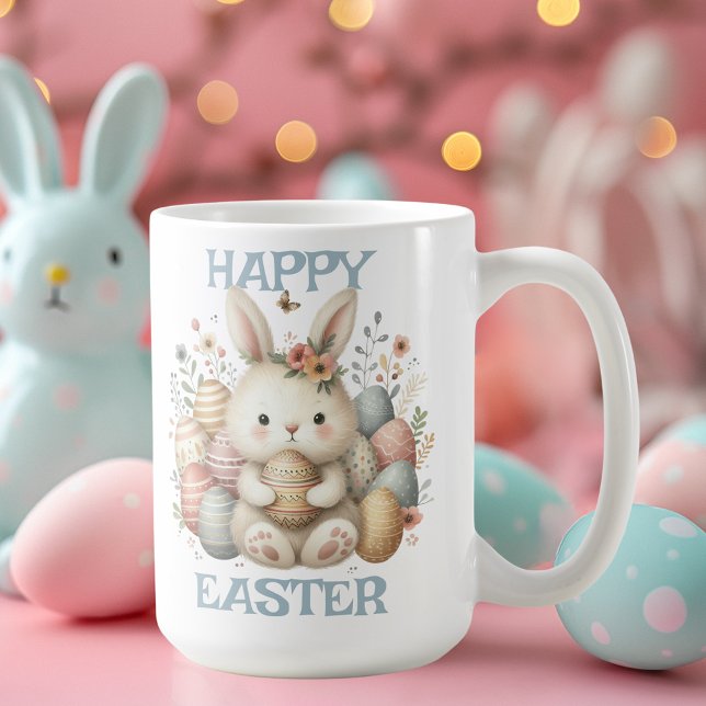 Mug Jolie aquarelle Lapin Pâques (Cute watercolor Bunny Easter Coffee Mug)