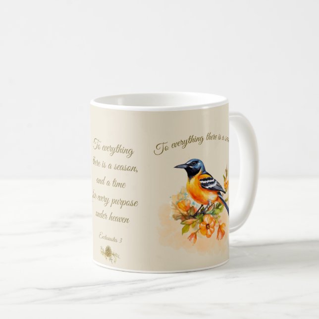 Mug Jolie bouge d'oiseau-chanson Oriole avec citation  (Devant droit)