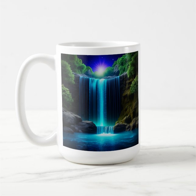 Mug Jolie cascade à la nuit Mystique Personnalisé (Gauche)
