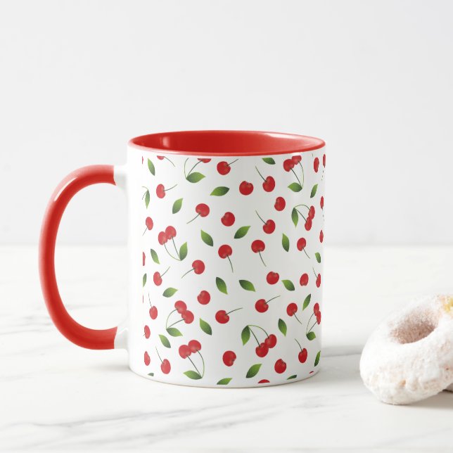 Mug Jolie cerise rouge (Avec donut)