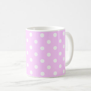 Mug Jolie Couleur Pastel Rose Avec Pois Blancs