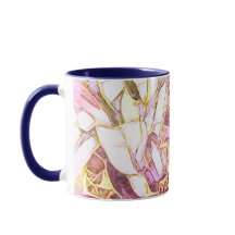 Jolie Couleurs Rose Et Faux Or Floral