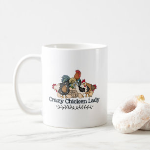 Mug Jolie dame folle de poulet
