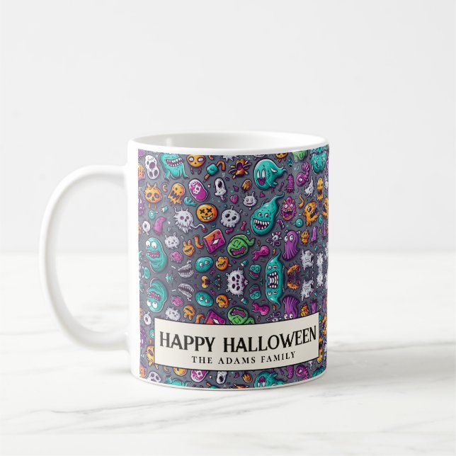 Mug Jolie Déplaisante Petites Monstres Halloween (Gauche)