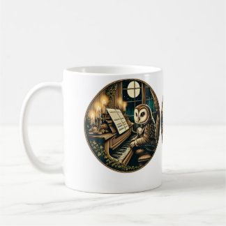 Mug Jolie esthétique Cottagecore de chouette jouant de