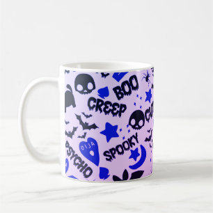 Mug Jolie et amusante Halloween violet, bleu et noir