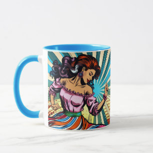 Mug Jolie Femme Dansant Salsa Pop Art