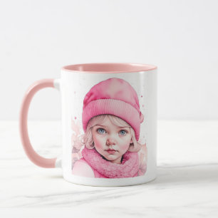 Mug Jolie fille vintage rose et citation