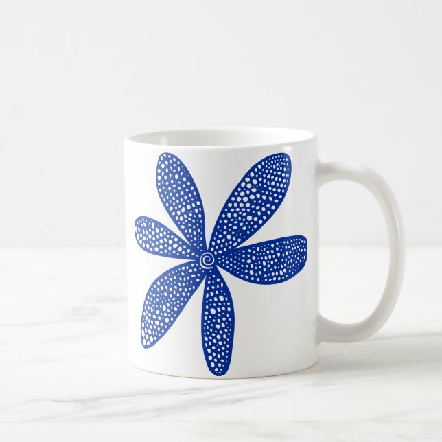 Mug Jolie fleur - bleu marine (Droite)