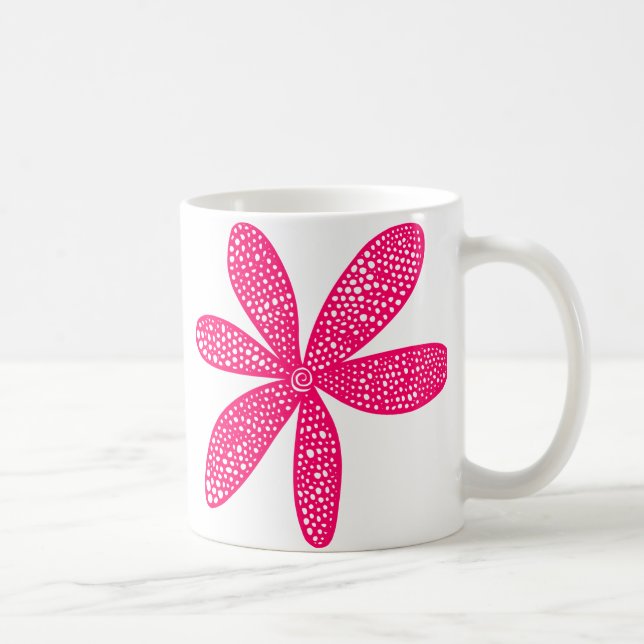 Mug Jolie Fleur - Rouge néon (Droite)