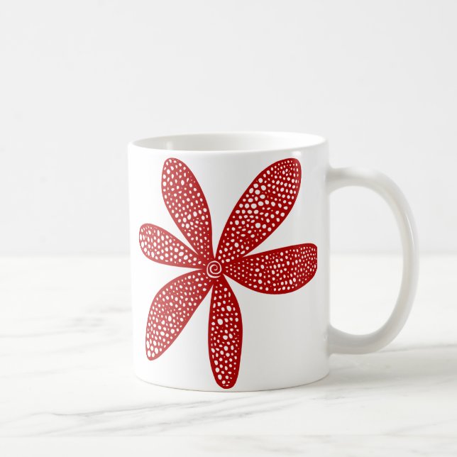Mug Jolie Fleur - Rouge rubis (Droite)