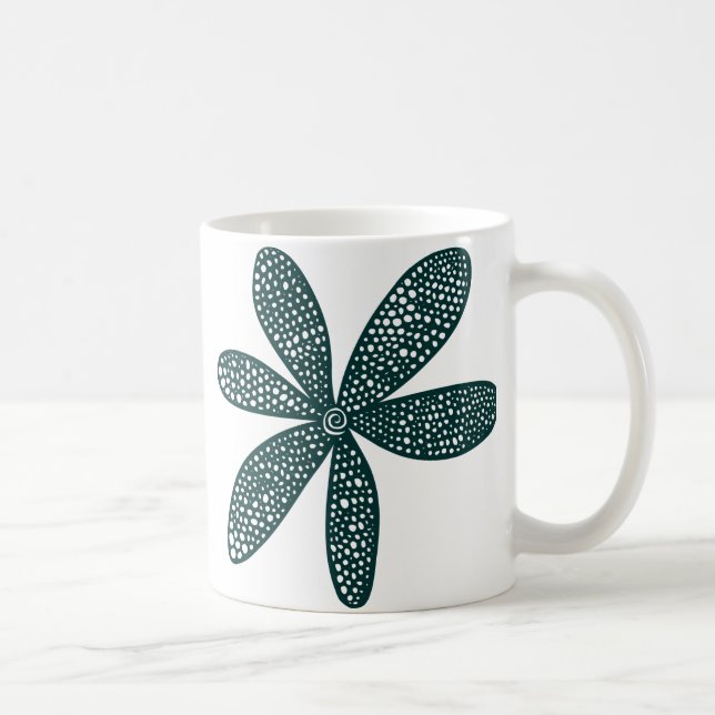 Mug Jolie Fleur - Vert foncé (Droite)
