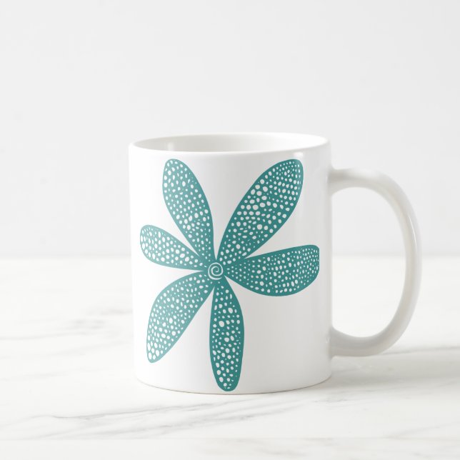 Mug Jolie Fleur - Vert Océan (Droite)