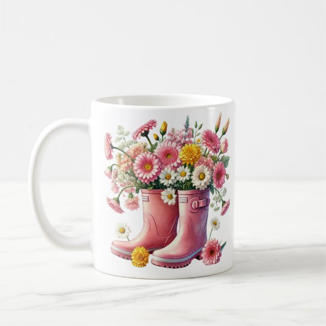 Mug Jolie florale grandit bonheur une floraison à la f (Gauche)